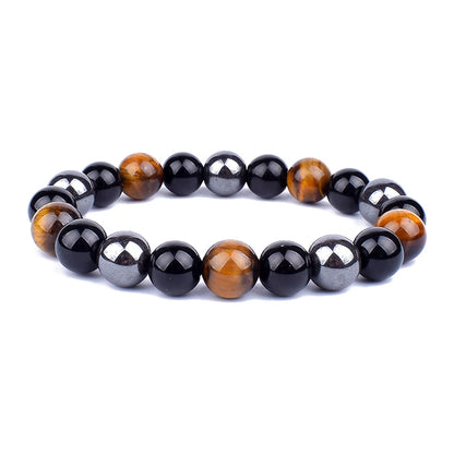 Natural Black Obsidian Hematite Tiger Eye Beads Bracelets Men for Magnetic Health Protection Women Soul Jewelry Pulsera Hombre