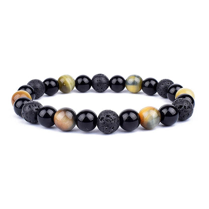 Natural Black Obsidian Hematite Tiger Eye Beads Bracelets Men for Magnetic Health Protection Women Soul Jewelry Pulsera Hombre