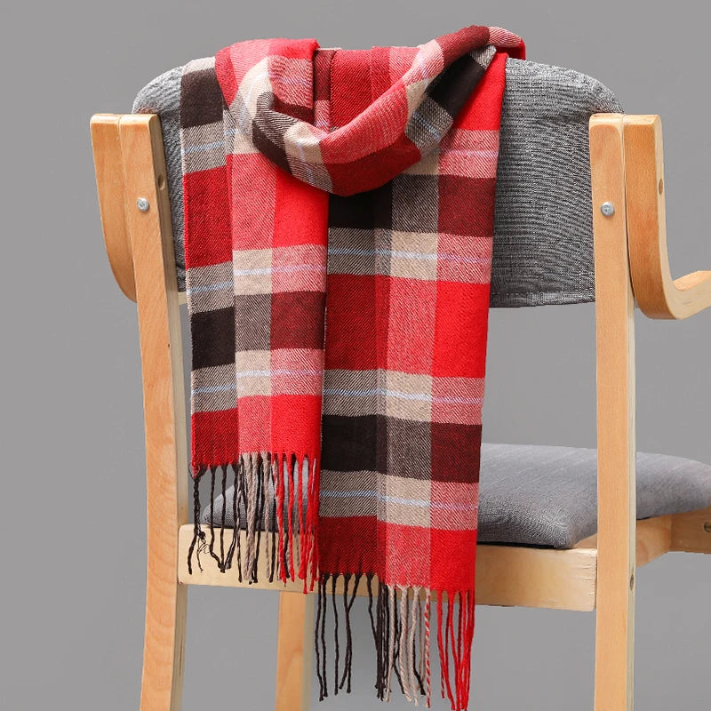 185*35cm outdoor Plaid Winter Scarf Women men unisex shalw Warm wrap muffler muffler Fashion Cashmere hijab pashmina tassels