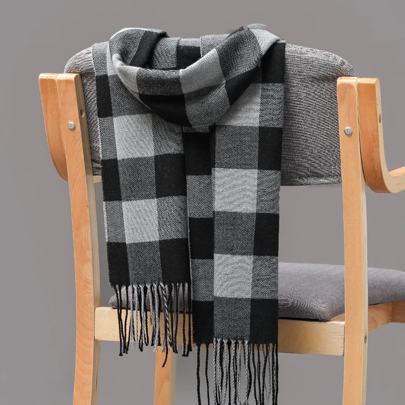 185*35cm outdoor Plaid Winter Scarf Women men unisex shalw Warm wrap muffler muffler Fashion Cashmere hijab pashmina tassels