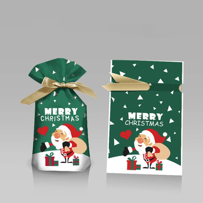 2022 Christmas candy bag Santa gift bag Christmas decoration for home Snowflake Noel present bag Christmas wrap Holders new year