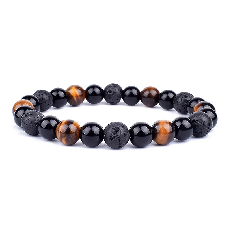 Natural Black Obsidian Hematite Tiger Eye Beads Bracelets Men for Magnetic Health Protection Women Soul Jewelry Pulsera Hombre