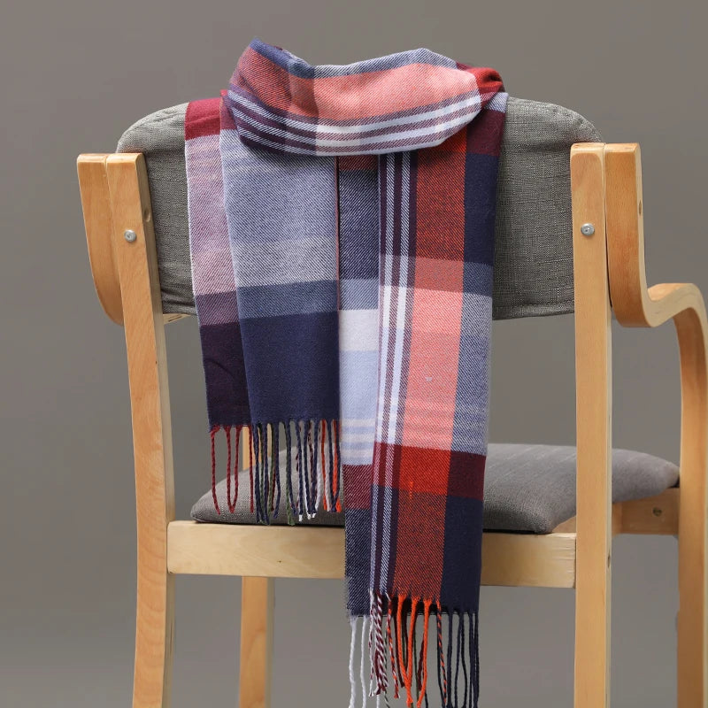 185*35cm outdoor Plaid Winter Scarf Women men unisex shalw Warm wrap muffler muffler Fashion Cashmere hijab pashmina tassels