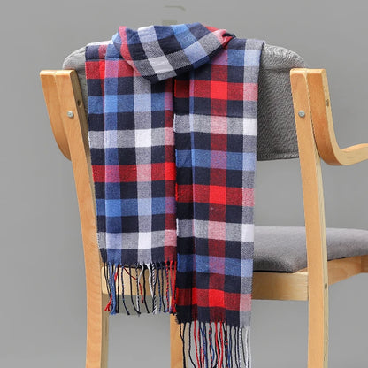 185*35cm outdoor Plaid Winter Scarf Women men unisex shalw Warm wrap muffler muffler Fashion Cashmere hijab pashmina tassels