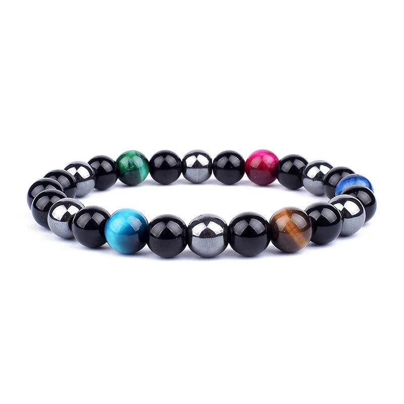 Natural Black Obsidian Hematite Tiger Eye Beads Bracelets Men for Magnetic Health Protection Women Soul Jewelry Pulsera Hombre