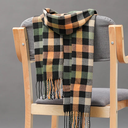 185*35cm outdoor Plaid Winter Scarf Women men unisex shalw Warm wrap muffler muffler Fashion Cashmere hijab pashmina tassels