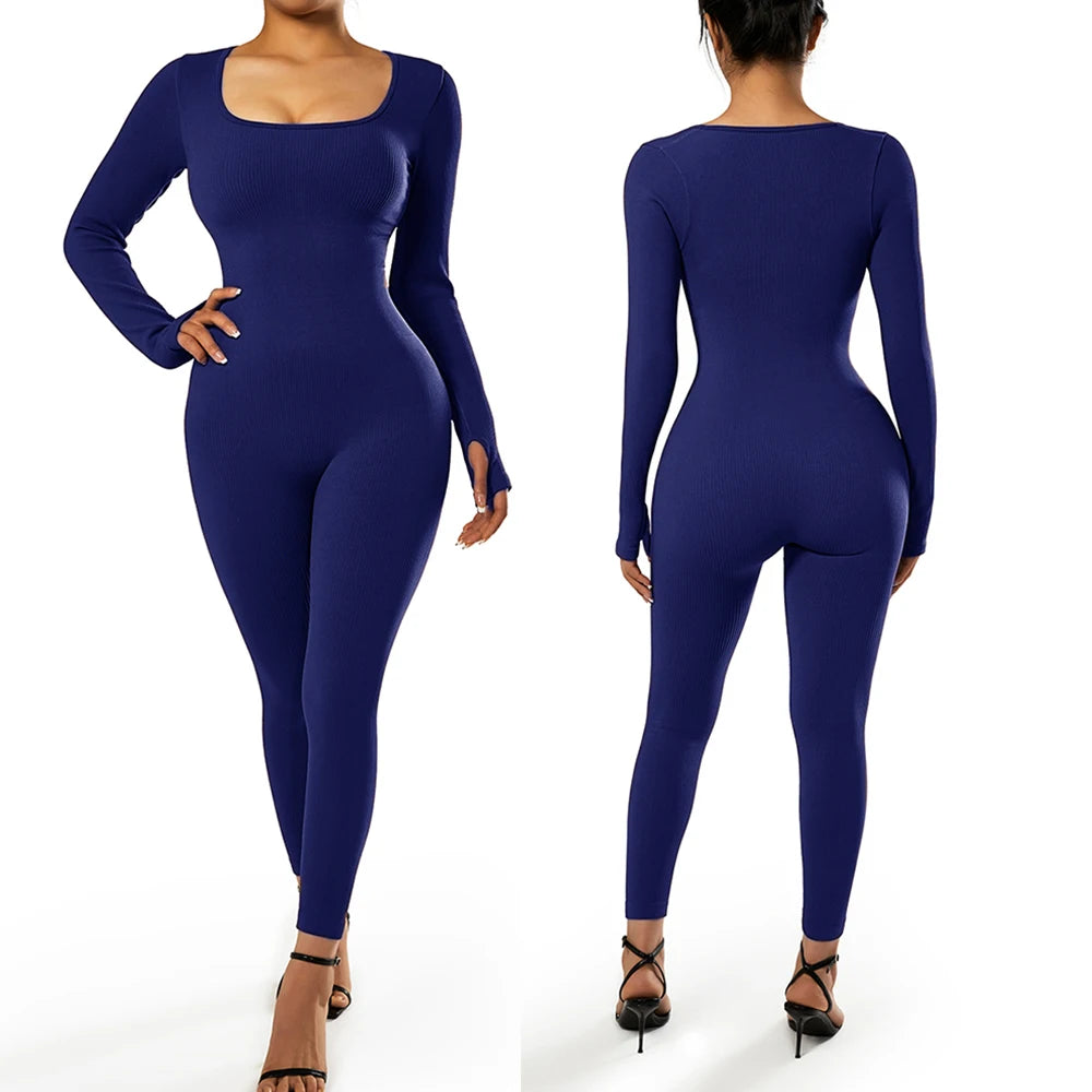 Bodycon Slim Jumpsuit For Women‘s Clothing Zipper Casual Brown Fitness Rompers Autumn 2024 Playsuit Activity Streetwear Overall