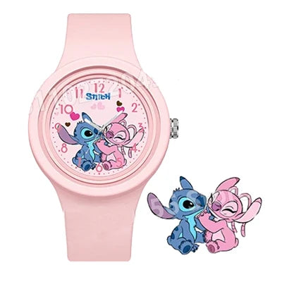 10 Styles Disney Stitch Girls Watch Cartoon Stich Round Silicone Strap Analog Digital Watch Boys Children Toys Birthday Gifts