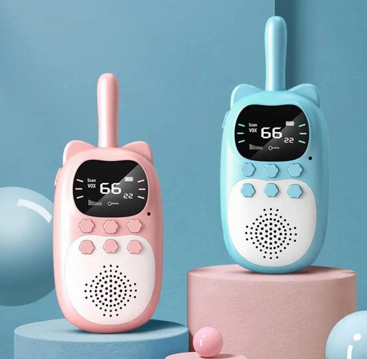 2pcs Kids Walkie Talkie Rechargeable 1000mAh Handheld 0.5W 3km Radio Transceiver Interphone for Children Toys Birthday Gifts