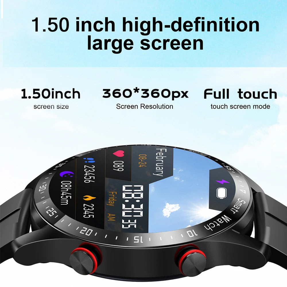 2024 New Bluetooth Call Smart Watch Men 360*360 HD Display Heart Rate Fitness Tracker ECG+PPG Business Smartwatches For Huawei