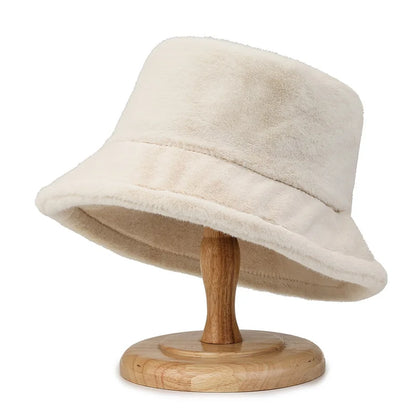 New Women Warm Thick Bucket Hats Cool Panama Lady Autumn Winter Outdoor Solid Color Fisherman Cap Hat For Women