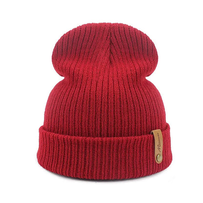 Brand Oohmy Knitted Hats for Men Women, Skullies Caps, Warmer Bonnet, Casual Cap, Monochromatic, Male and Female, Winter, 2024