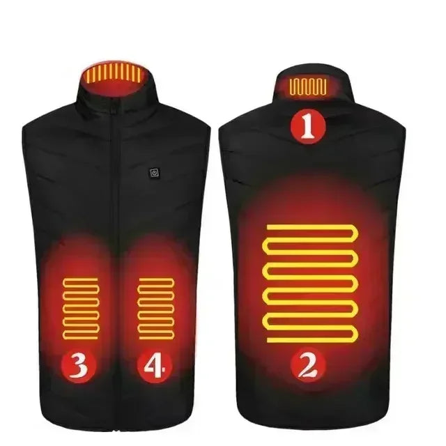 21 Zone Heating Vest Men's USB Infrared Thermal Jacket Smart Heating Clothes New Winter Cold-proof Thick Sleeveless Coat Hiking