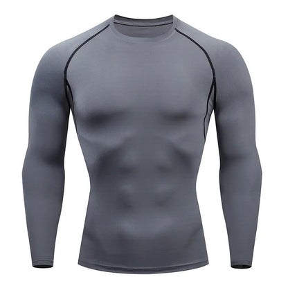 Mens Sport Compression Sweatshirt Gym Tight Running Tops for Fitness T-shirt Muscle Training Clothes Jogging Rashguard Dry Fit