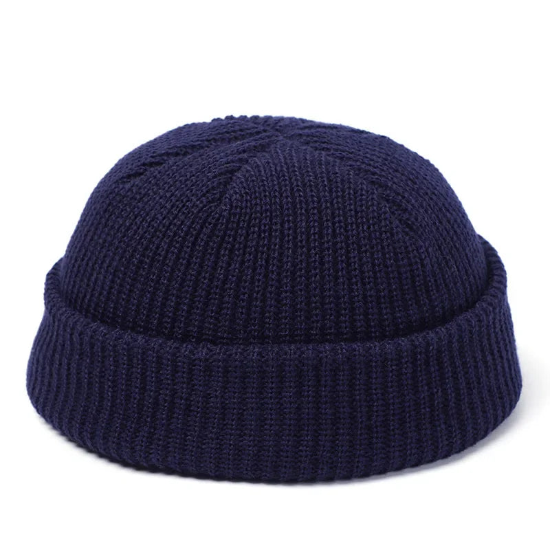 Fashion Hip Hop Beanie Knitted Hat Men Skullcap Women Winter Warm Brimless Baggy Melon Cap Cuff Docker Fisherman Beanies Hats