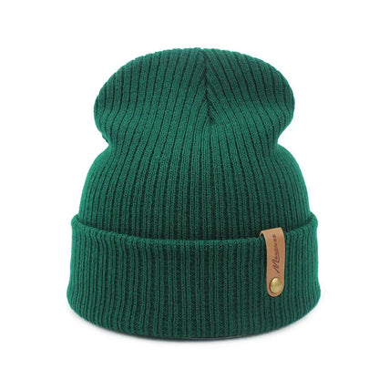 Brand Oohmy Knitted Hats for Men Women, Skullies Caps, Warmer Bonnet, Casual Cap, Monochromatic, Male and Female, Winter, 2024