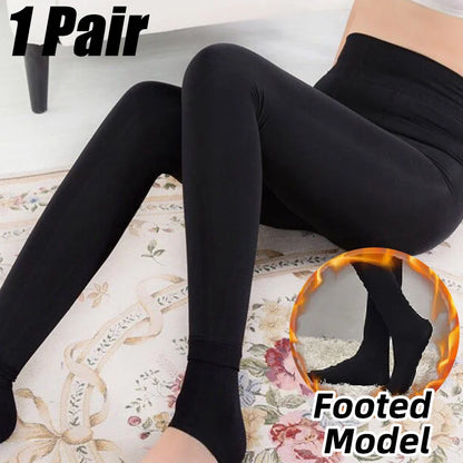 Women Winter Leggings Warm Leggins High Waist Solid Color Velvet Women Thickened Velvet Leggings Stretchy Black Leggings