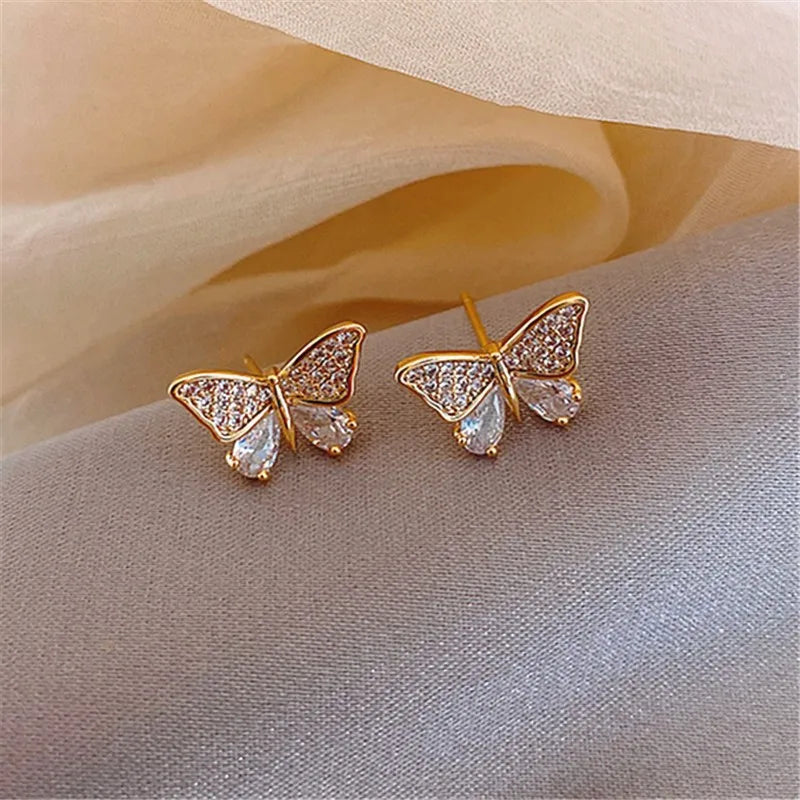 Drop Ear Line Long Hanging Earrings for Women Rose Gold Color Zircon Crystal Piercing Threader Earing Ear Accessories Jewelry