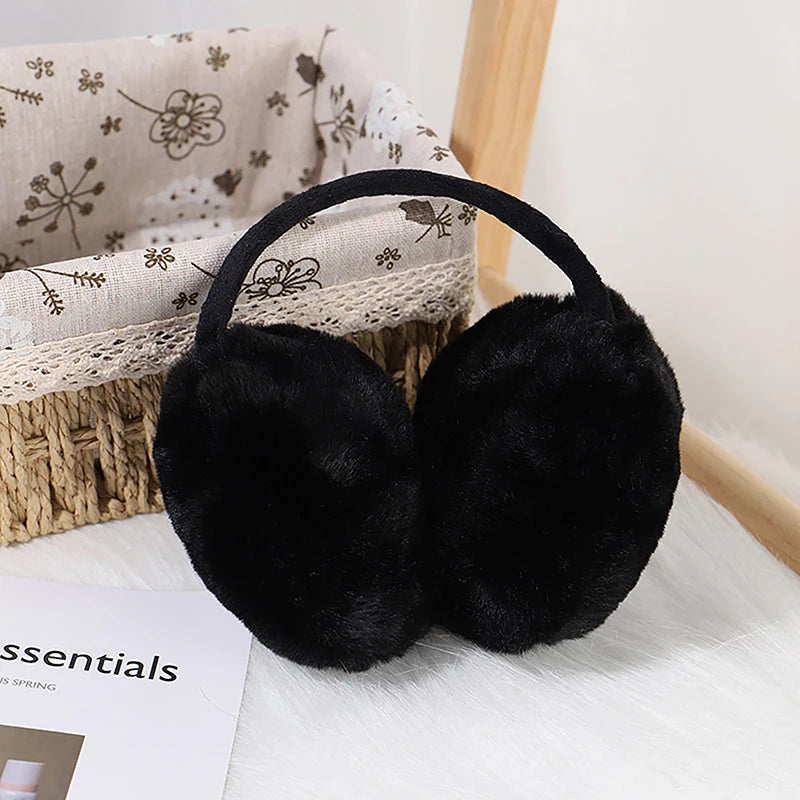 Portable Folding Winter Warm Earmuffs Fashion Solid Color Earflap Outdoor Cold Protection Soft Plush Ear Warmer