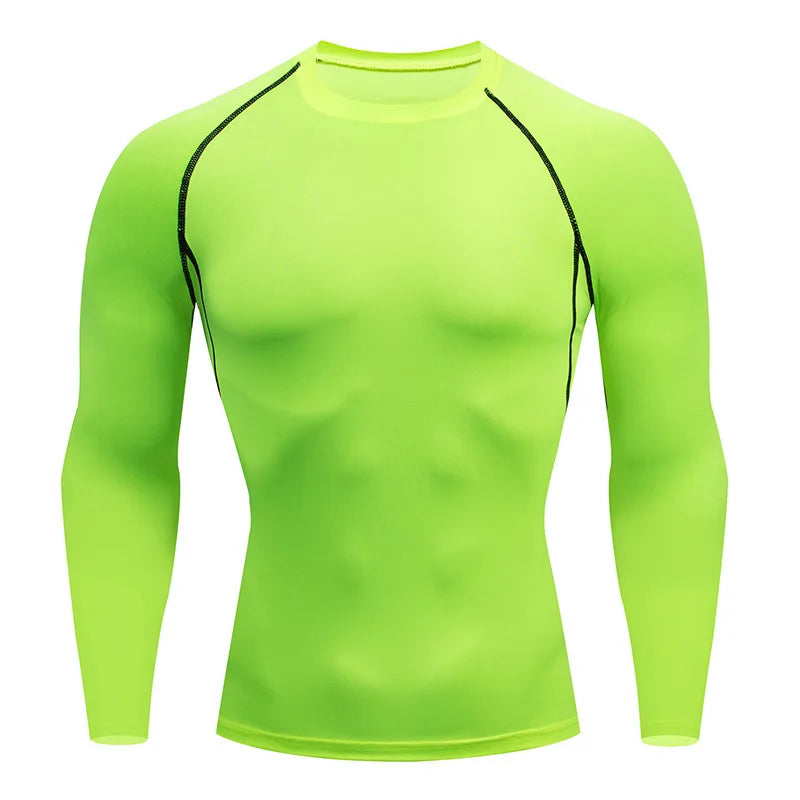 Mens Sport Compression Sweatshirt Gym Tight Running Tops for Fitness T-shirt Muscle Training Clothes Jogging Rashguard Dry Fit