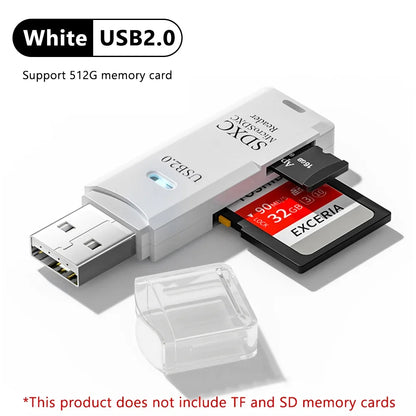 2 IN 1 Card Reader USB 3.0 Micro SD TF Card Memory Reader High Speed Multi-card Writer Adapter Flash Drive Laptop Accessories