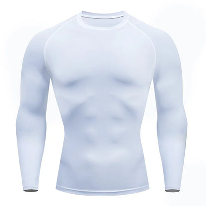 Mens Sport Compression Sweatshirt Gym Tight Running Tops for Fitness T-shirt Muscle Training Clothes Jogging Rashguard Dry Fit