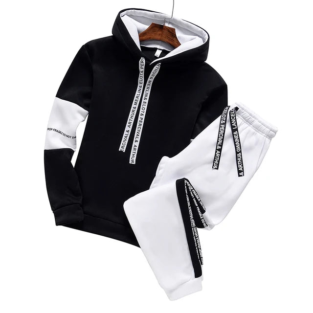 Winter Hoodie Sets Men Tracksuit Casual Hoodies Sweatshirt Piece Set Male Pullover Hoody Fashion Streetwear Clothes