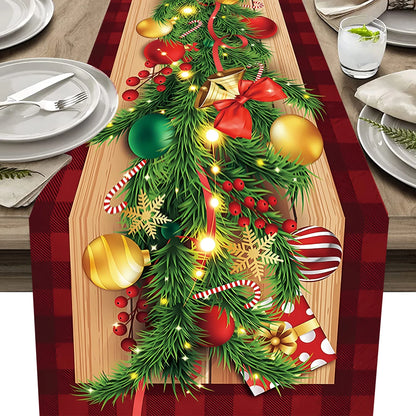 2024 Christmas Table Runners Merry Christmas Decoration for Home Tablecloth Table Cover Xmas Gifts Navidad Noel New Year 2025