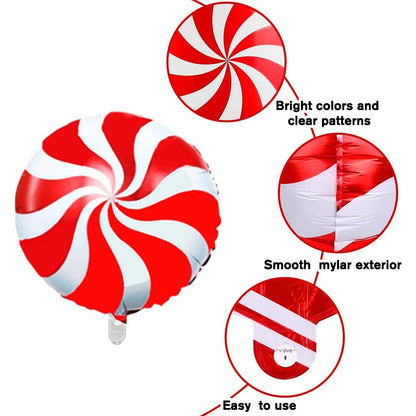 Christmas Candy Cane Foil Balloons Xmas Red Green Sweet Candies Balloon Christmas Gift Box Ballon Birthday Party Home Decoration