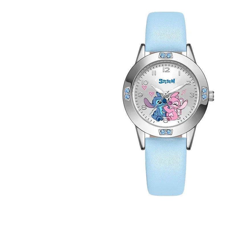 10 Styles Disney Stitch Girls Watch Cartoon Stich Round Silicone Strap Analog Digital Watch Boys Children Toys Birthday Gifts