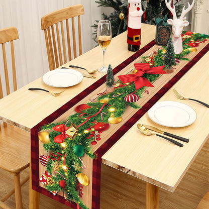 2024 Christmas Table Runners Merry Christmas Decoration for Home Tablecloth Table Cover Xmas Gifts Navidad Noel New Year 2025