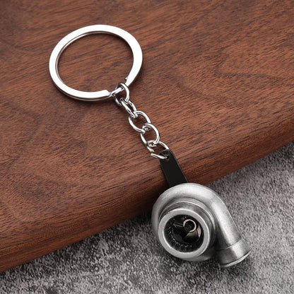 Creative Car Turbo Turbocharger Keychain Metal Automotive Spinning Turbine Keyring Car Interior Accessories Jewelry Gifts New