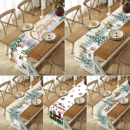 2024 Christmas Table Runners Merry Christmas Decoration for Home Tablecloth Table Cover Xmas Gifts Navidad Noel New Year 2025