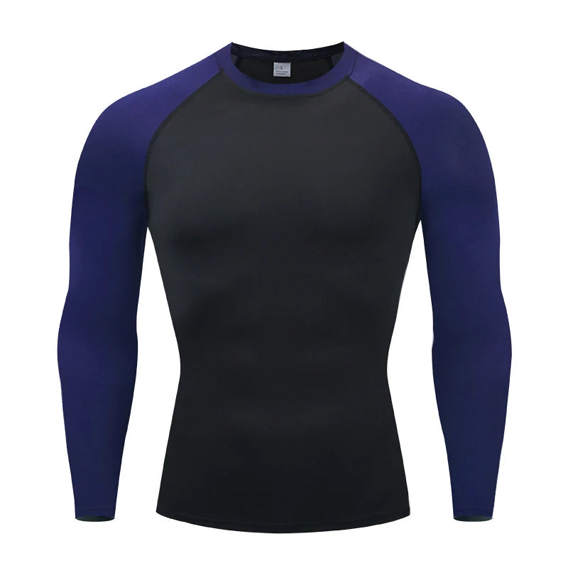 Mens Sport Compression Sweatshirt Gym Tight Running Tops for Fitness T-shirt Muscle Training Clothes Jogging Rashguard Dry Fit