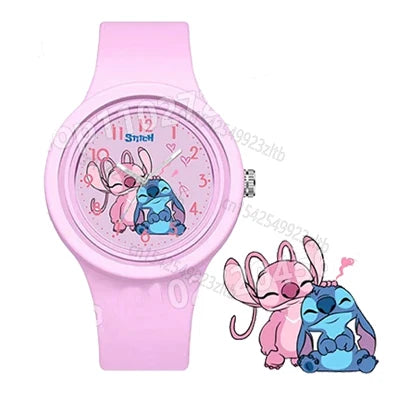 10 Styles Disney Stitch Girls Watch Cartoon Stich Round Silicone Strap Analog Digital Watch Boys Children Toys Birthday Gifts