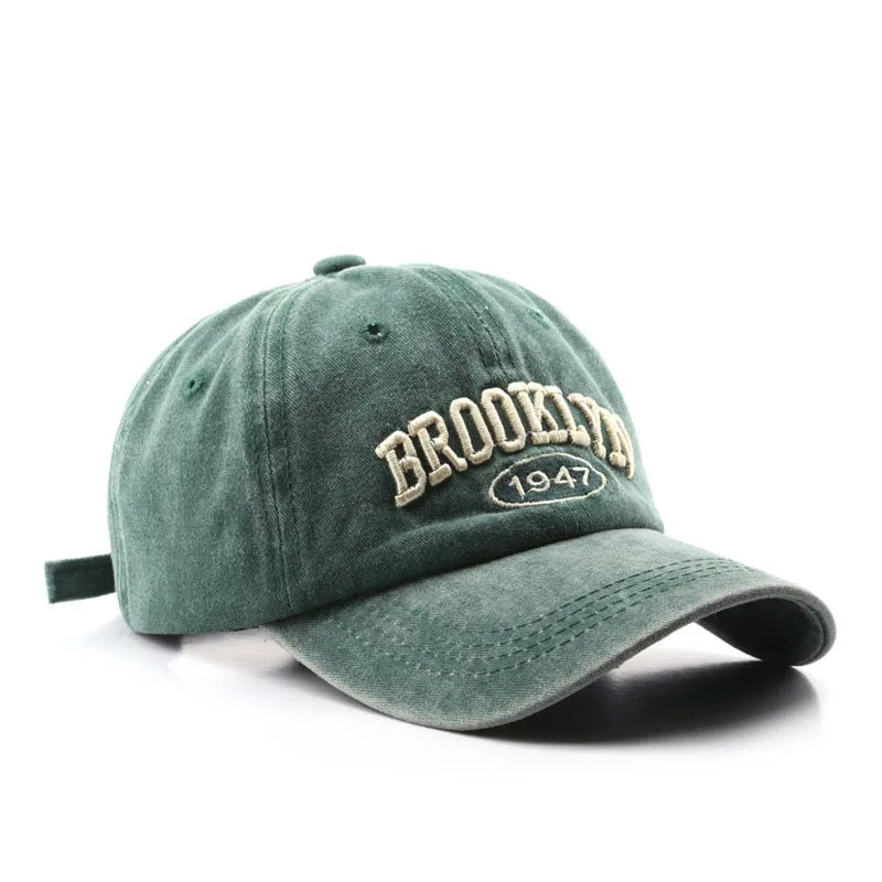 Retro brooklyn Letter Embroidery Baseball Caps Spring Summer Men Women Cotton Adjustable Casual Hat Hip Hop Streetwear Sun Hats