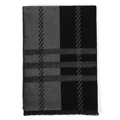 NEW Fashion Winter Men's Cotton Scarf Warm Neckerchief Patchwork Striped Scarves Soft Long Casual Male Bufanda Pashmina Shawl