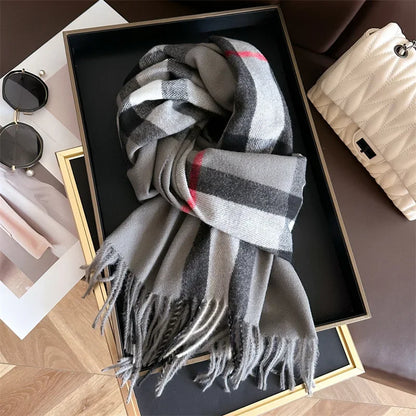 Autumn Winter Fashion Cashmere Imitation Scarf Men Women Warm Thickening Shawl Neckerchief Scarves Accessories Bufanda Tassel