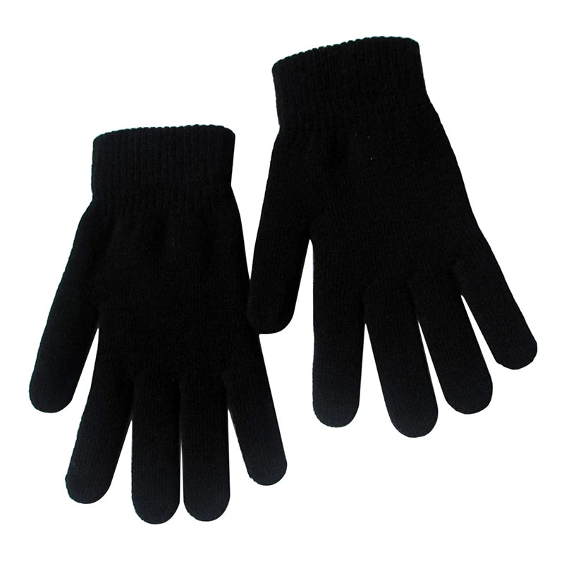 Women Cashmere Knitted Gloves Autumn Hand Warmer Winter Thicken Lining Full Fingered Mittens Skiing Short Wrist Gloves Warm