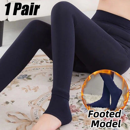 Women Winter Leggings Warm Leggins High Waist Solid Color Velvet Women Thickened Velvet Leggings Stretchy Black Leggings