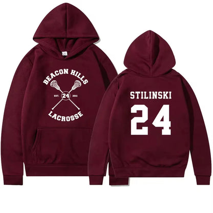 Teen Wolf Hoodie Beacon Hills Stilinski 24 Lahey McCall Pullover Tv Show Hooded Sweatshirt Hooded Hip Hop Hoodies Streetwear Top