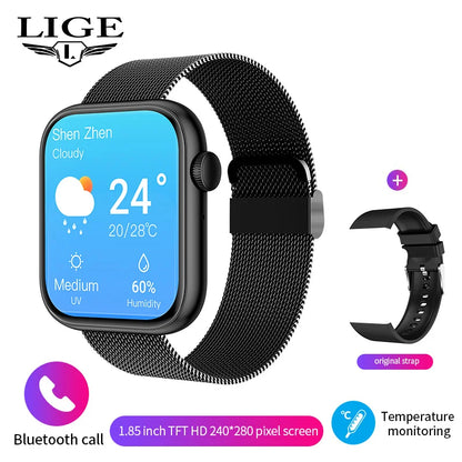 LIGE New Smart Watch 2024 Wireless Charging Smartwatch Bluetooth Calls Men Women Smartwatches Fitness Bracelet Custom Watch Face