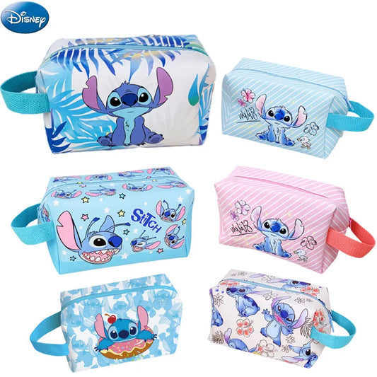 Kawaii New Disney Stitch Anime Cosmetic Bag Lilo & Stitch Cartoon Large Capacity Makeup Bag Girl Woman Portable Handbag Gifts