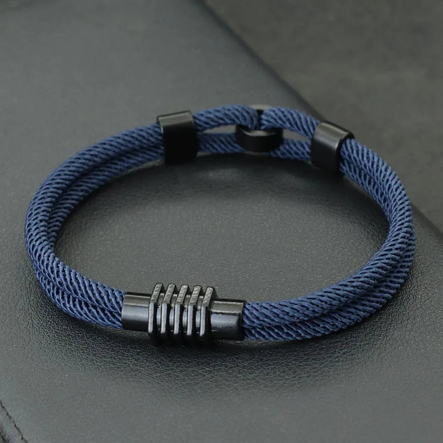 New Stylish Grade A 4mm Rope Bracelet For Men Magnet Buckle Nautical Wrap Braclet Bangle Cycling Hand Accessories Pulseria Homme