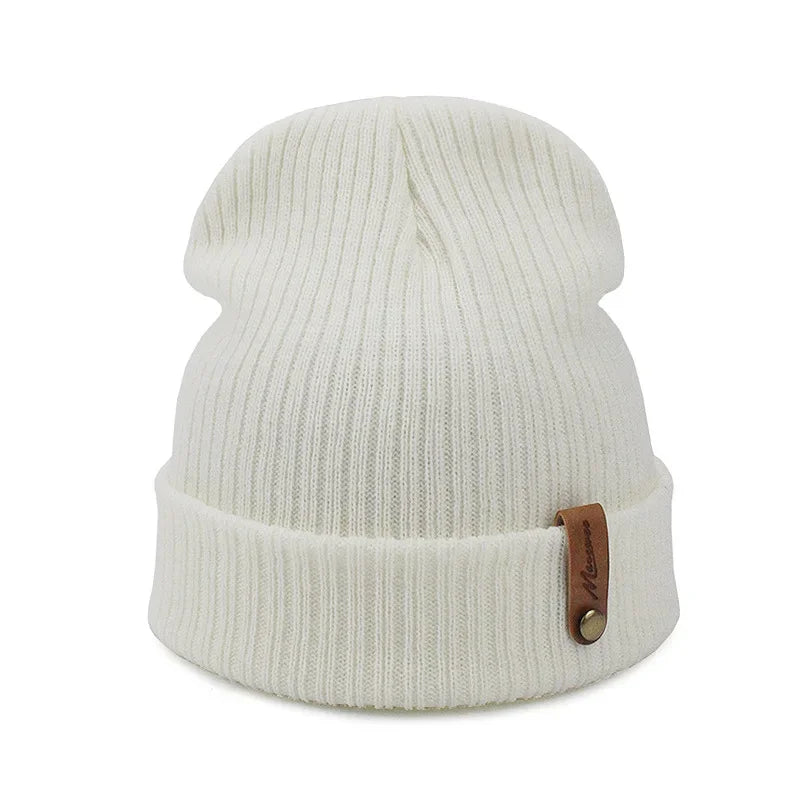 Brand Oohmy Knitted Hats for Men Women, Skullies Caps, Warmer Bonnet, Casual Cap, Monochromatic, Male and Female, Winter, 2024