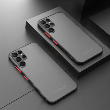 Matte Phone Case For Samsung Galaxy S23 S22 S21 S20 Ultra Plus A52 A52S A53 A54 A72 A13 A71 A32 5G Shockproof Bumper Hard Caver