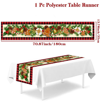 2024 Christmas Table Runners Merry Christmas Decoration for Home Tablecloth Table Cover Xmas Gifts Navidad Noel New Year 2025