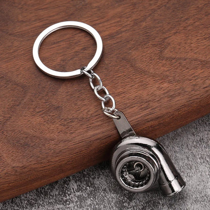 Creative Car Turbo Turbocharger Keychain Metal Automotive Spinning Turbine Keyring Car Interior Accessories Jewelry Gifts New