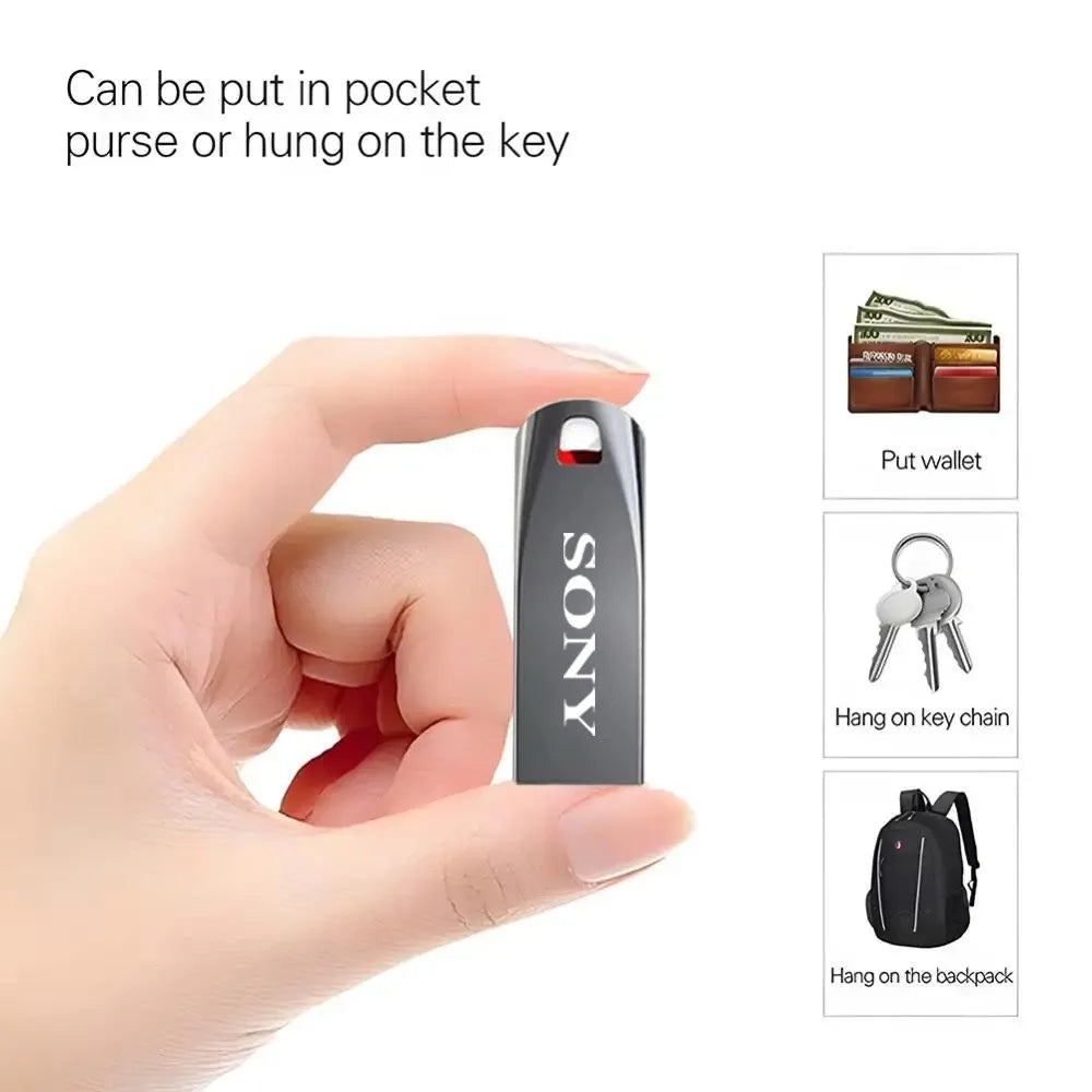 SONY Original 2TB USB 3.0 Flash Drives High Speed Metal Pendrive 1TB 2GB Portable Usb Drive Waterproof Memoria Usb Flash Disk