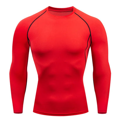 Mens Sport Compression Sweatshirt Gym Tight Running Tops for Fitness T-shirt Muscle Training Clothes Jogging Rashguard Dry Fit